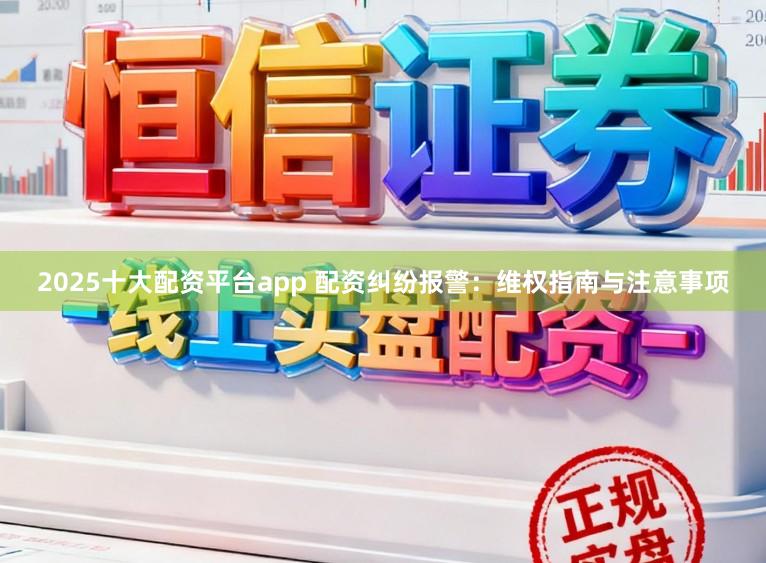 2025十大配资平台app 配资纠纷报警：维权指南与注意事项
